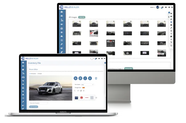 HillzDealer branded vehicle photo overlays for automotive dealerships
